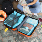 Bőröndrendező táskák utazáshoz 6 db-os szett bordó virágos