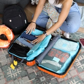 Bőröndrendező táskák utazáshoz 6 db-os szett navy pöttyös színben