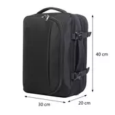 Bontour FlexGo WizzAir méretű fedélzeti 3 funkciós táska/hátizsák fekete
