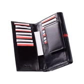 Sok kártyatartós valódi bőr pénztárca fekete színben díszdobozban