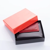 Sokrészes valódi bőr női pénztárca piros színben díszdobozban