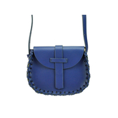 Patrizia Piu Valódi bőr női táska kék színben