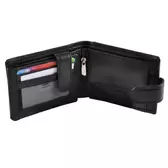 Kis méretű férfi bőr pénztárca fekete színben RFID védelemmel 38652 Black
