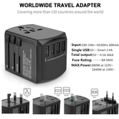 Utazási kiegészítők Világ adapter USB Töltővel*