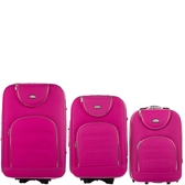 3 db-os bőrönd szett pink színben