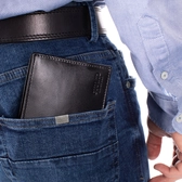 GIULIO valódi bőr férfi pénztárca díszdobozban RFID rendszerrel ( 8 kártyatartó )+
