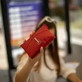 Fairy Crystal köves valódi bőr női pénztárca NP 130 Red1 RFID védelemmel