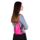 Valódi bőr női hátizsák pink színben