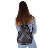 Valódi bőr női hátizsák fekete színben