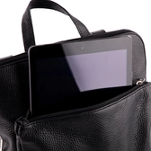 Valódi bőr női hátizsák Ipad tartóval fekete színben