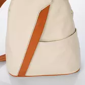 Valódi bőr női hátizsák beige-cognac színben