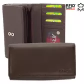 Bőr női pénztárca RFID védelemmel scm1600 DBrown