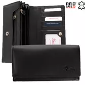 Fairy valódi bőr pénztárca fekete színben RFID rendszerrel díszdobozban