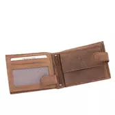 Bőr pénztárca barna színben Horoszkóp mintával Oroszlán RFID védelemmel 5702-leo