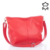 Valódi bőr női táska piros színben