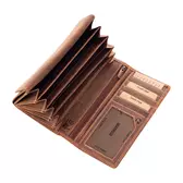 Valódi bőr brifkó pénztárca barna színben díszdobozban
