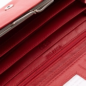 Virágmintás bőr piros női pénztárca RFID védelemmel díszdobozban