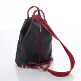 Valódi bőr női hátizsák Fekete-Piros színben S6925