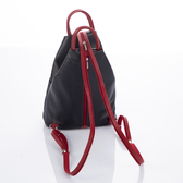 Valódi bőr női hátizsák Fekete-Piros színben S6925