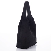 Valódi velúrbőr fekete női táska