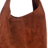 Valódi velúrbőr női táska csokoládébarna színben