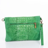Valódi bőr női táska zöld színben