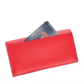 Lovas bőr pénztárca piros színben RFID rendszerrel díszdobozban