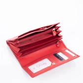 Fairy valódi bőr pénztárca piros színben RFID rendszerrel díszdobozban