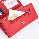 Lovas bőr pénztárca piros színben RFID rendszerrel díszdobozban