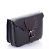 Valódi bőr övre fűzhető táska kétrészes fekete színben DN85 Black