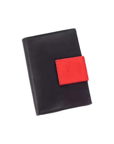 Pénztárca fekete-piros színben sok kártyatartóval