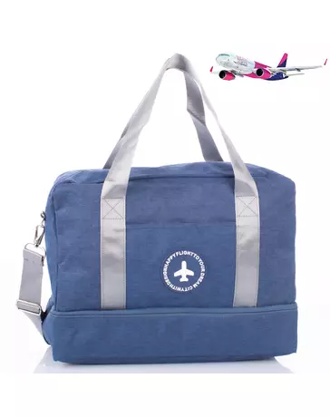 Utazótáska/hátizsák Wizzair méretű fedélzeti táska 40 x 30 x 20 cm kék színben