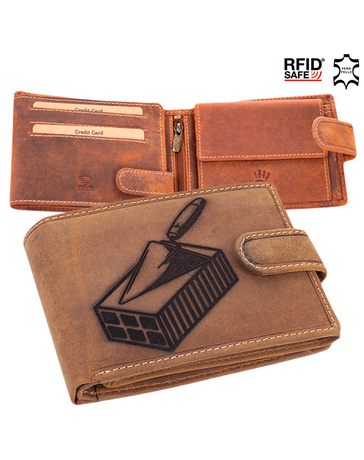 Giulio  bőr pénztárca kőműves mintával díszdobozban RFID rendszerrel