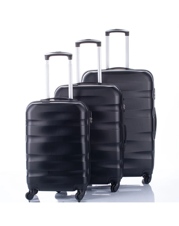 Travelway 3 db-os bőrönd szett fekete színben