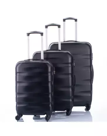 Travelway by Etaska 3 db-os bőrönd szett fekete színben