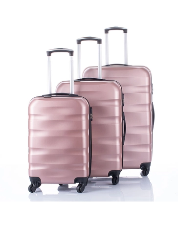 Travelway 3 db-os bőrönd szett rosegold színben