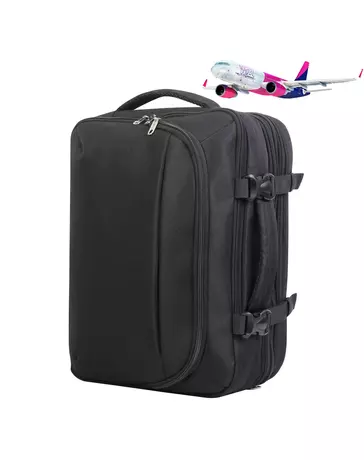 Bontour FlexGo WizzAir méretű fedélzeti 3 funkciós táska/hátizsák fekete