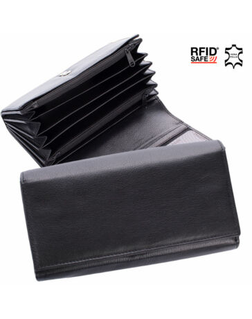 Valódi bőr brifkó pincér Pénztárca RFID védelemmel duplacsatos