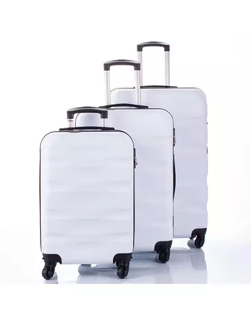 Travelway 3 db-os bőrönd szett fehér színben