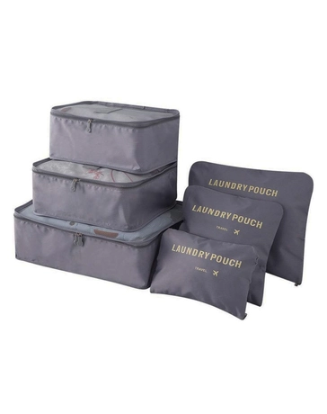 Bőröndrendező táskák utazáshoz 6 db-os szett szürke színben