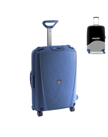 Roncato R0712 Light Spinner bőrönd 68 cm-es Avio kék ajándék bőröndhuzattal