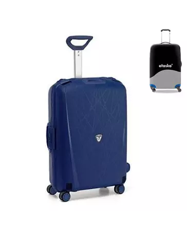 Roncato R0712 Light Spinner bőrönd 68 cm-es Sötétkék ajándék bőröndhuzattal