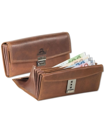 Woodland valódibőr Brifkó pénztárca pincér pénztárca barna színben