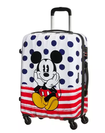 American Tourister Disney Legends Mickey Blue Dots Spinner bőrönd 65 cm