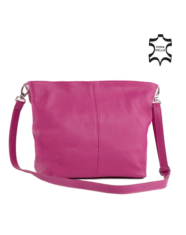 Valódi bőr női táska pink színben