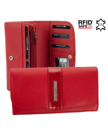 Fairy Crystal valódi bőr női pénztárca NP 789 Red RFID védelemmel