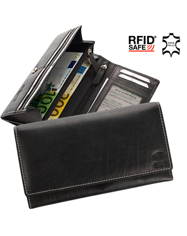 Különleges Brifkó pénztárca fekete színben RFID rendszerrel
