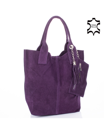 Valódi bőr női táska S6813 Purple