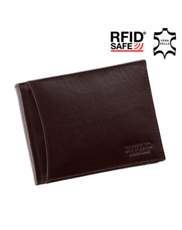 GIULIO valódi bőr férfi pénztárca díszdobozban RFID rendszerrel ( 8 kártyatartó )*