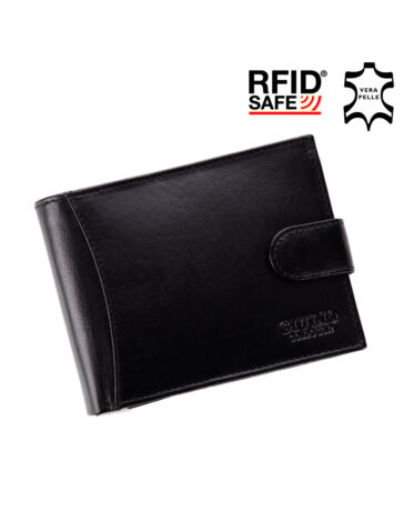 GIULIO valódi bőr férfi pénztárca díszdobozban RFID rendszerrel ( 8 kártyatartó )